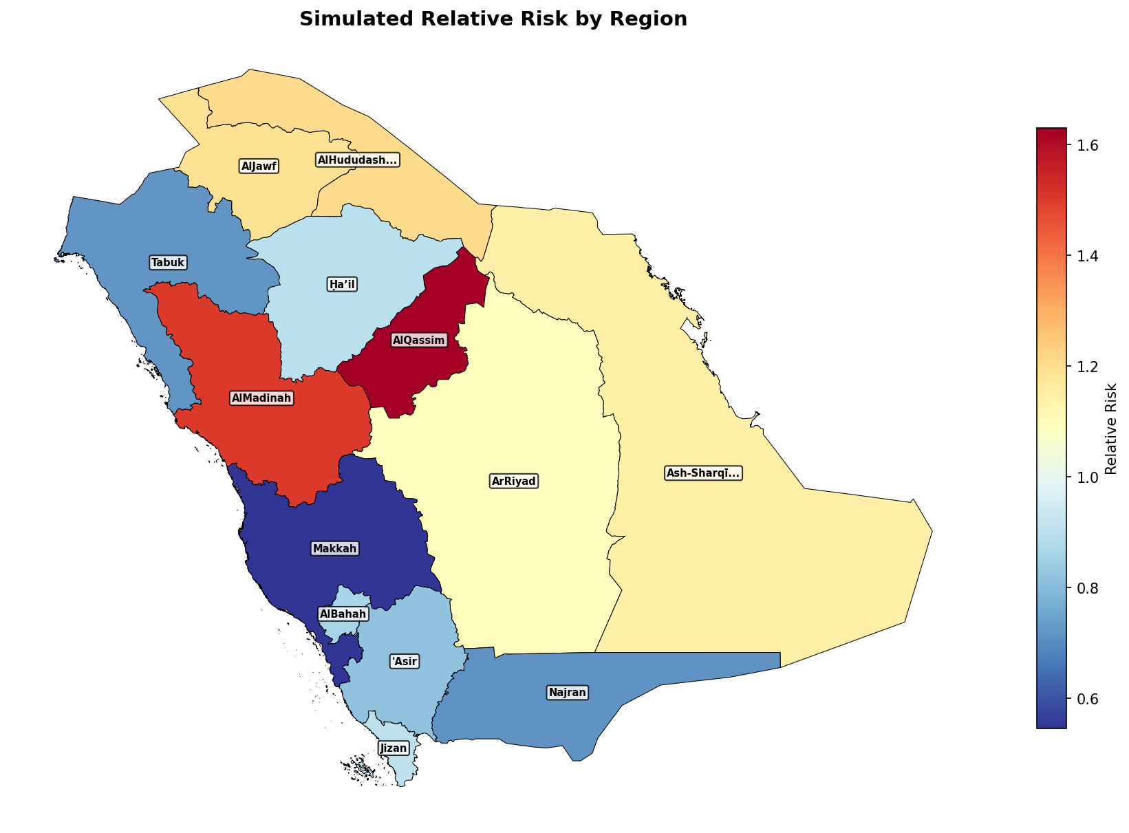 Choropleth with region labels