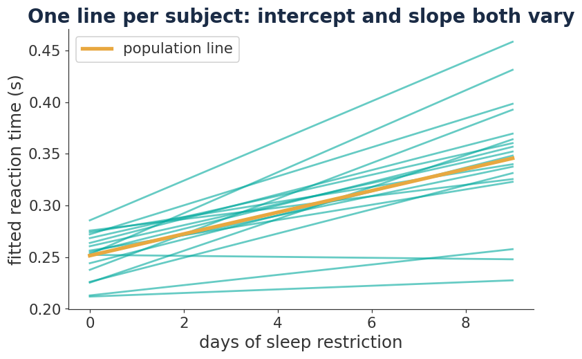 A slope per subject